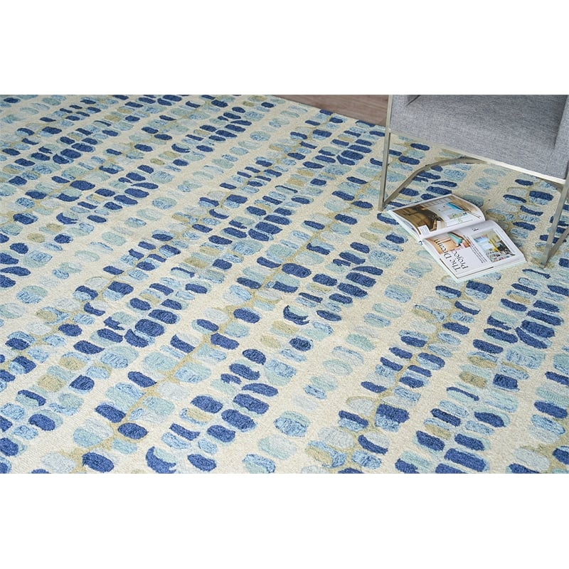 Colorplay Hand-Tufted New Zealand Wool Navy/Beige 10'x14' Area Rug