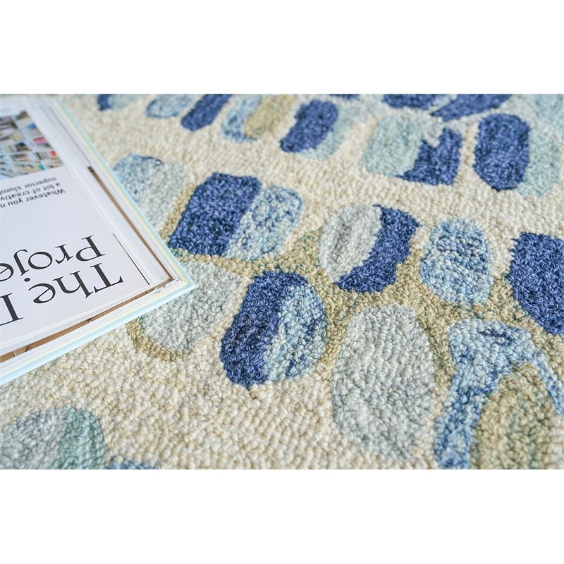 Colorplay Hand-Tufted New Zealand Wool Navy/Beige 10'x14' Area Rug
