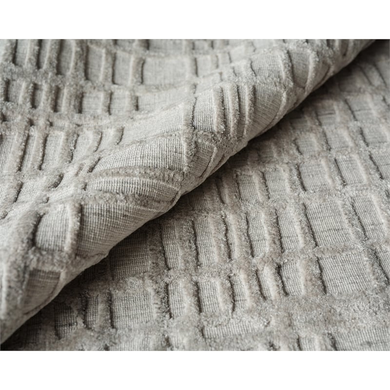 Crescendo Handloomed Bamboo Silk Silver 4'x6' Area Rug