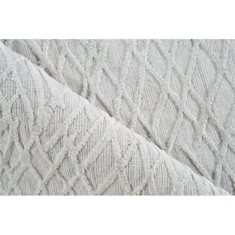 Crescendo Handloomed Bamboo Silk White 2'x3' Area Rug