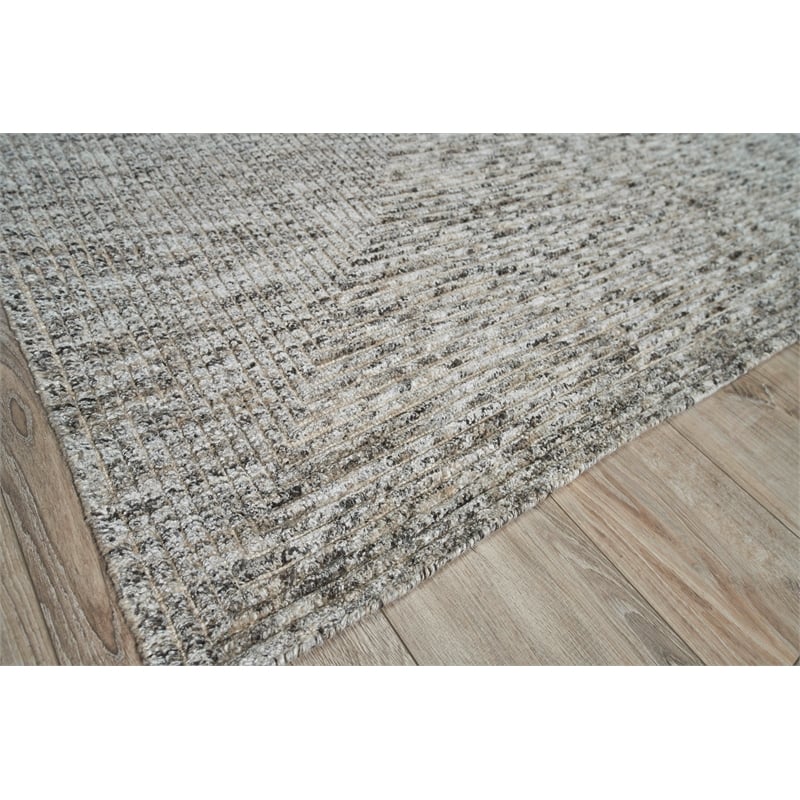 Crescent Hand-Knotted New Zealand Wool Gray 9'x12' Area Rug