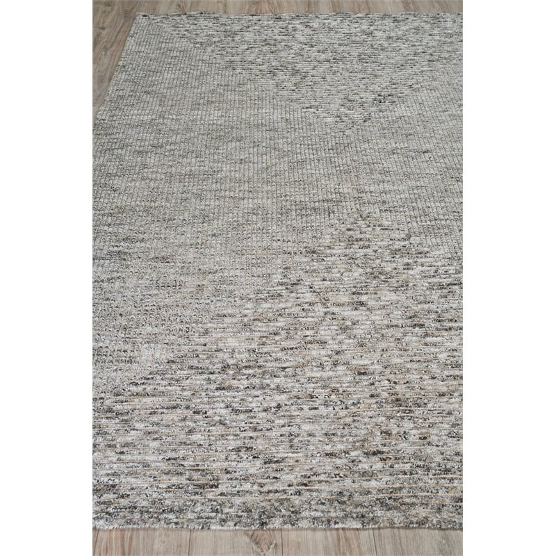 Crescent Hand-Knotted New Zealand Wool Gray 9'x12' Area Rug