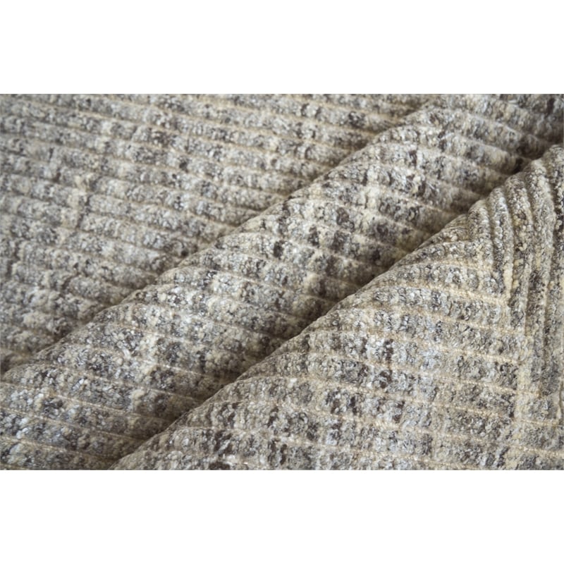 Crescent Hand-Knotted New Zealand Wool Gray 9'x12' Area Rug