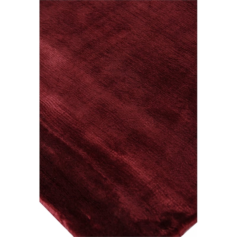Dove Plain Handloomed Viscose Red 12'x15' Area Rug
