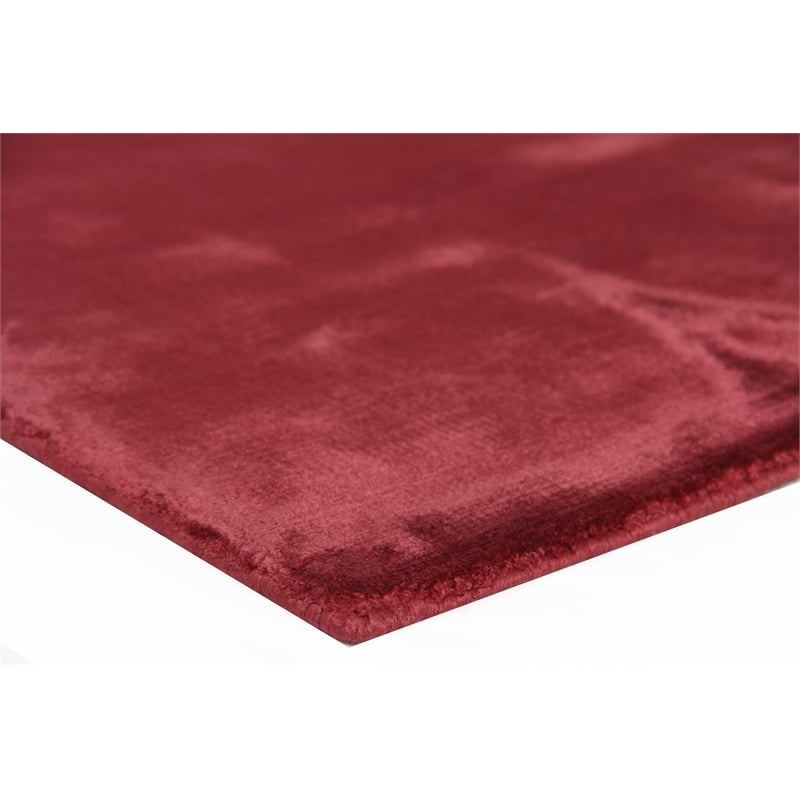 Dove Plain Handloomed Viscose Red 12'x15' Area Rug