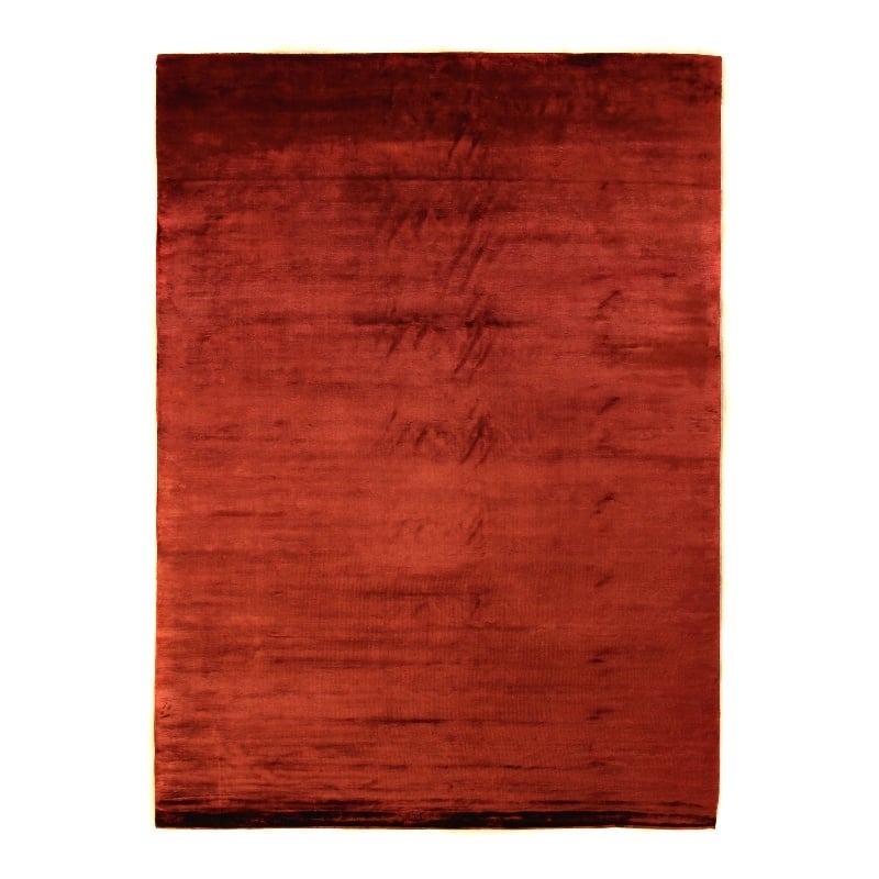 Dove Plain Handloomed Viscose Red 9'x12' Area Rug