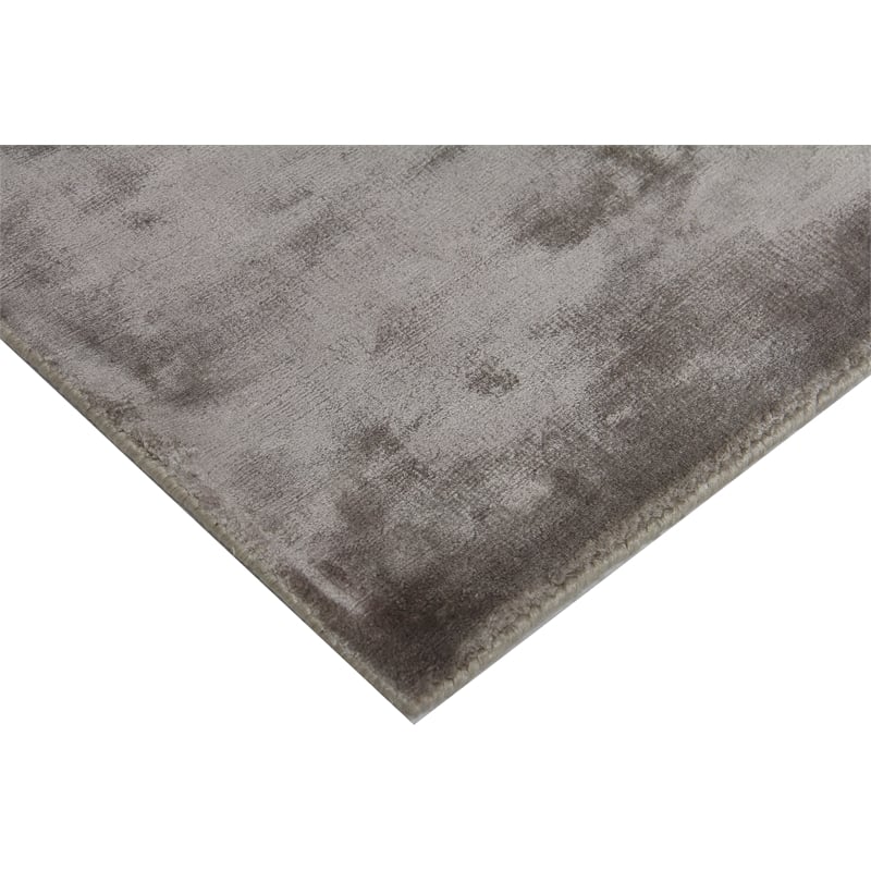 Dove Plain Handloomed Viscose Dark Gray 8'x10' Area Rug