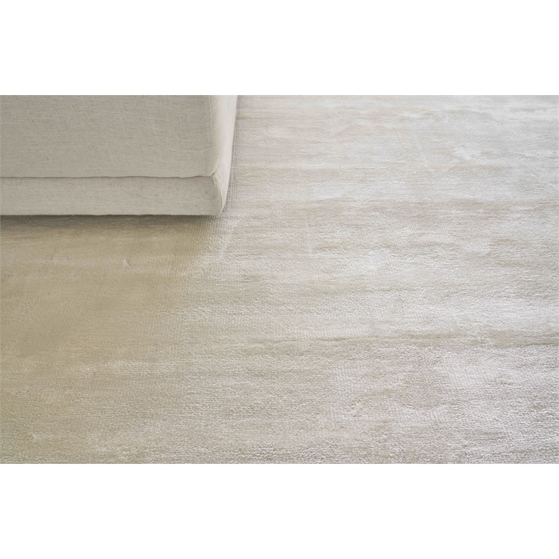 Dove Plain Handloomed Viscose White 9'x12' Area Rug