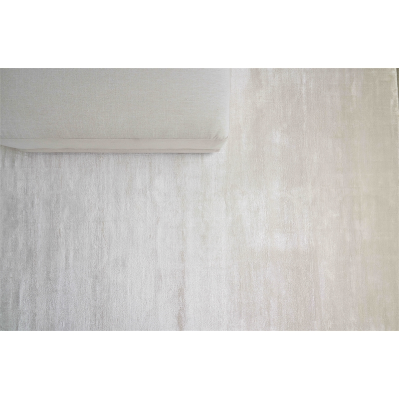 Dove Plain Handloomed Viscose White 9'x12' Area Rug