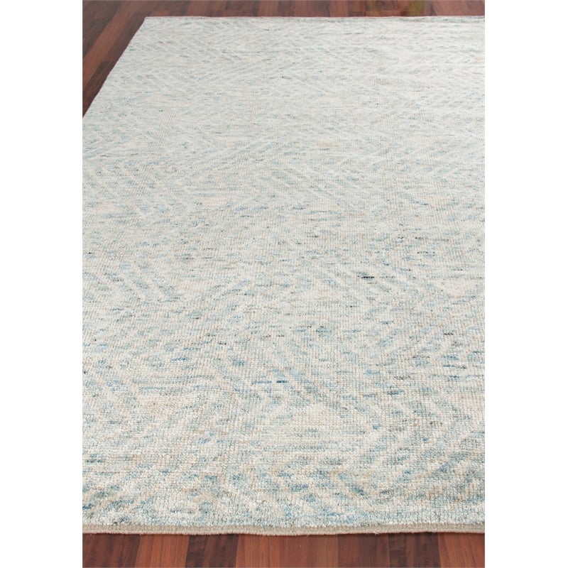 Eaton Hand-Knotted Wool/Bamboo Silk Ivory/Blue 14'x18' Area Rug