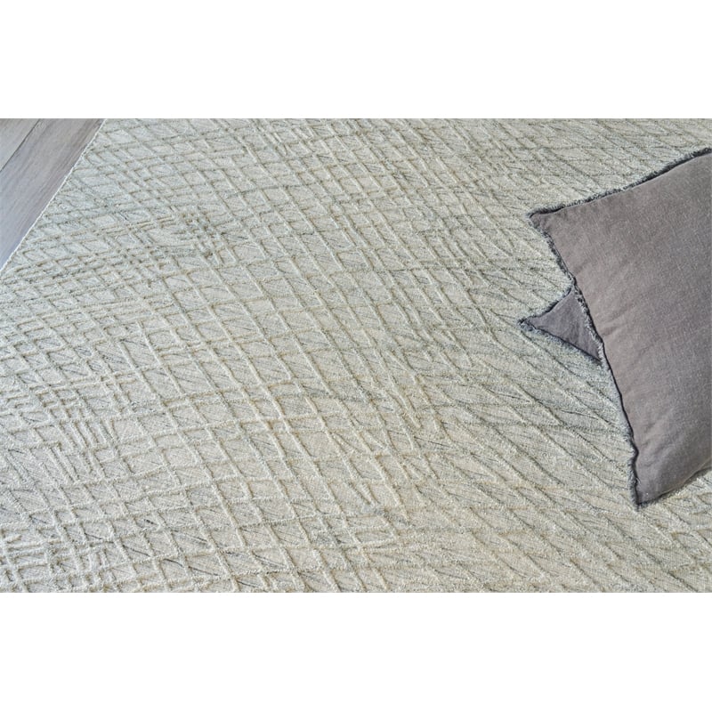 Crescendo Handloomed Bamboo Silk Beige 10'x14' Area Rug
