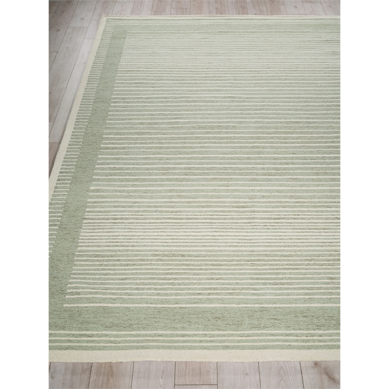 Dusseldorf Hand-Tufted New Zealand Wool Sage Green/Ivory 15'x20' Area Rug