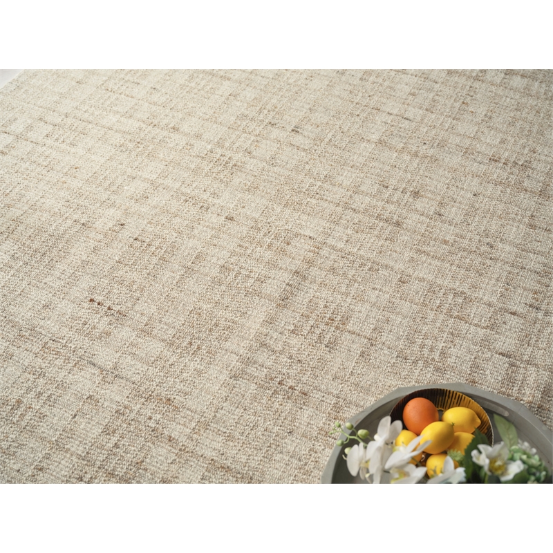 Desi Hand-Knotted Wool Light Beige 8'x10' Area Rug