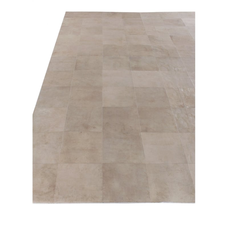 Distressed Suede Hand-Tufted Leather Suede Beige 9'6