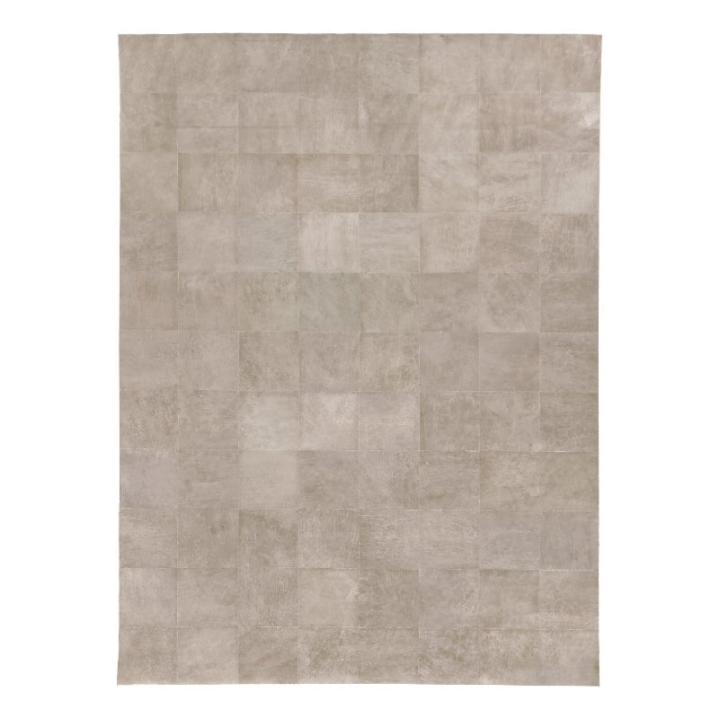 Distressed Suede Hand-Tufted Leather Suede Beige 9'6