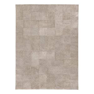 Distressed Suede Hand-Tufted Leather Suede Beige 9'6&quotx13'6&quot Area Rug