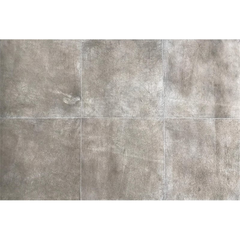 Distressed Suede Hand-Tufted Leather Suede Ivory 8'x11' Area Rug