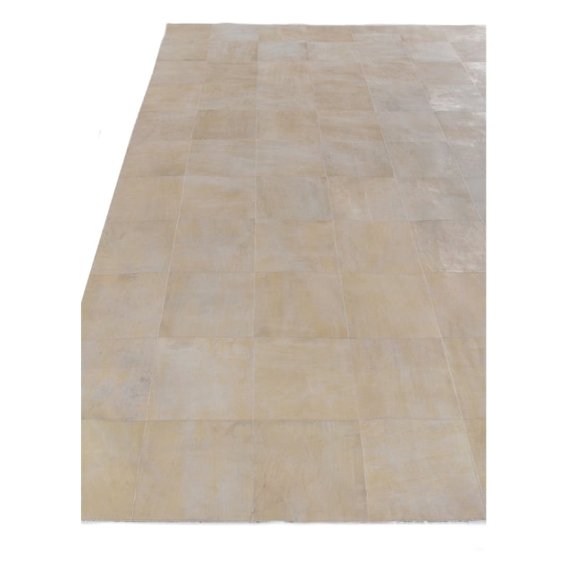 Distressed Suede Hand-Tufted Leather Suede Ivory 8'x11' Area Rug