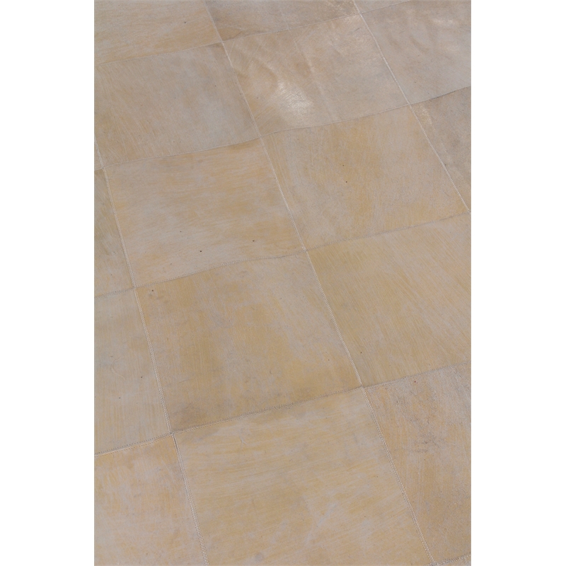 Distressed Suede Hand-Tufted Leather Suede Ivory 8'x11' Area Rug