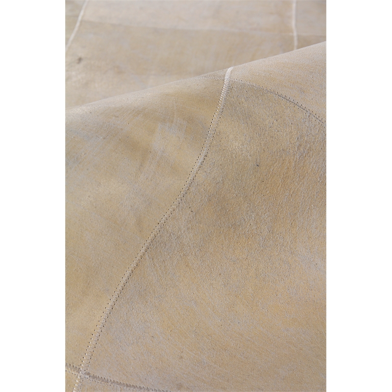 Distressed Suede Hand-Tufted Leather Suede Ivory 8'x11' Area Rug