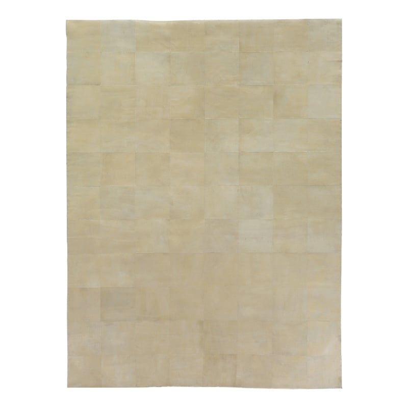 Distressed Suede Hand-Tufted Leather Suede Ivory 8'x11' Area Rug
