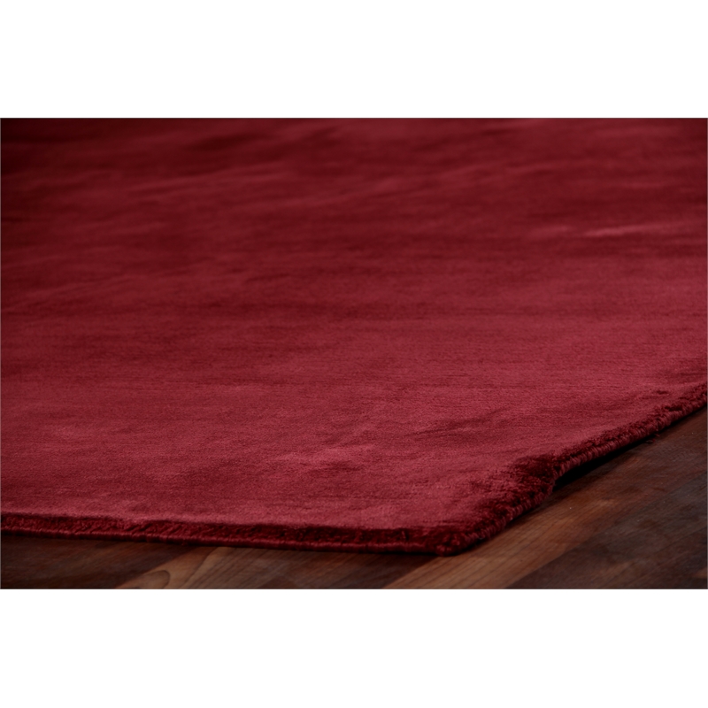 Dove Handloomed Viscose Ruby Red 8'x10' Area Rug
