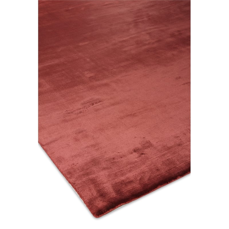 Dove Handloomed Viscose Ruby Red 8'x10' Area Rug
