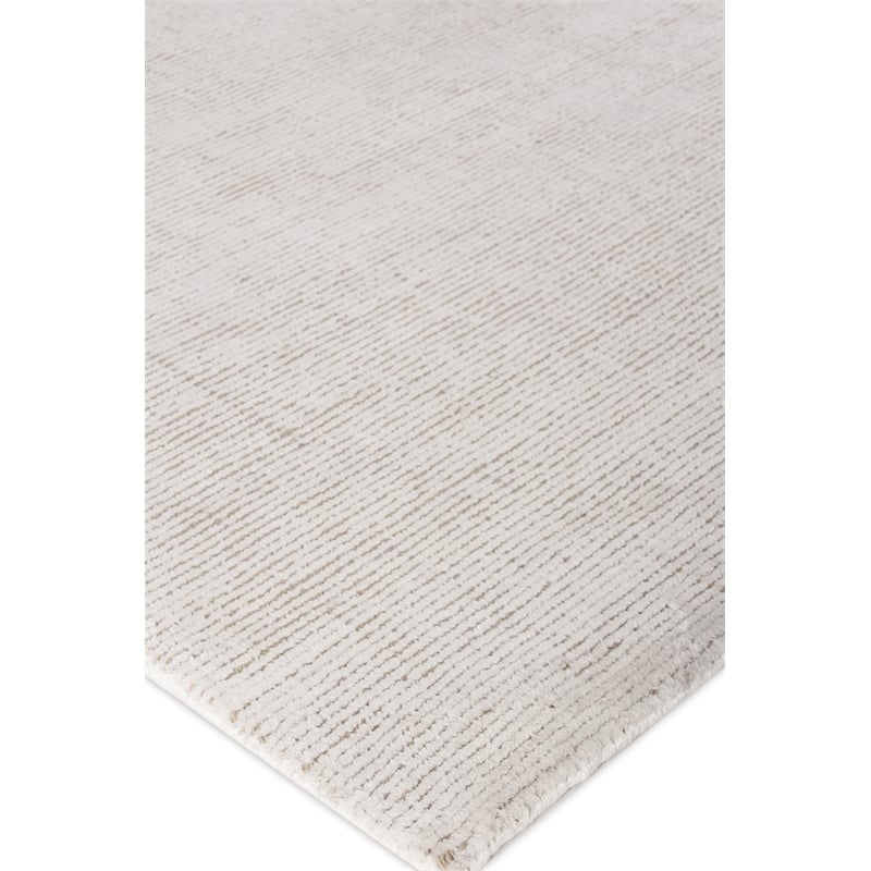 Duo Handloomed Wool/Bamboo Silk White/Beige 2'x3' Area Rug