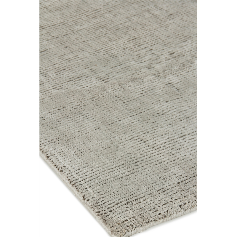 Duo Handloomed Wool/Bamboo Silk Silver/Dark Gray 2'x3' Area Rug