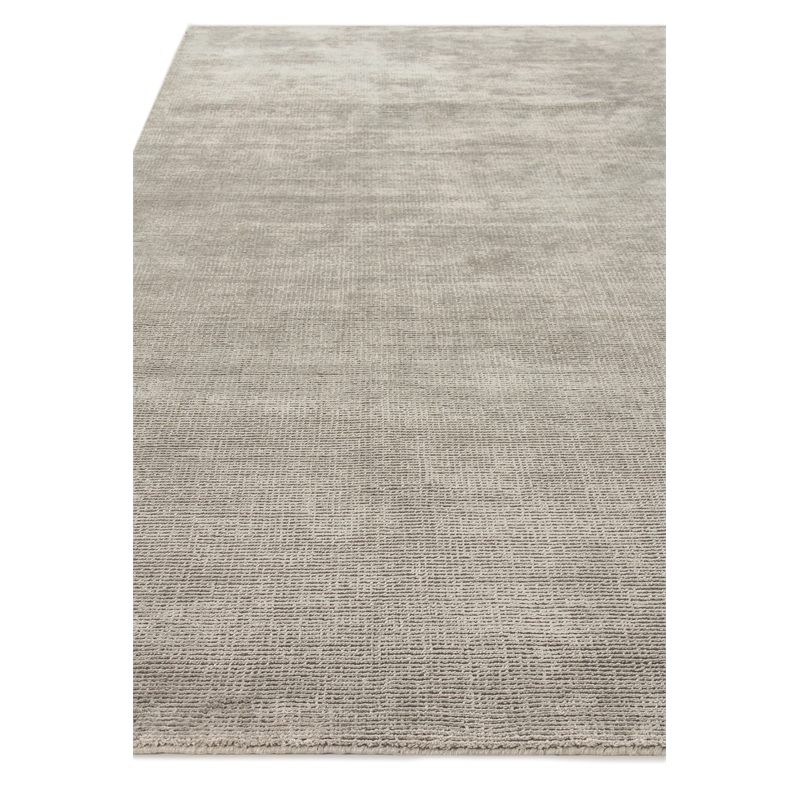 Duo Handloomed Wool/Bamboo Silk Silver/Dark Gray 2'x3' Area Rug