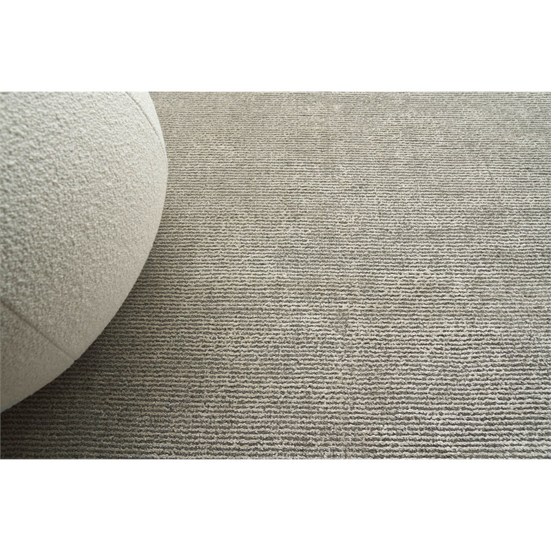 Duo Handloomed Wool/Bamboo Silk Silver/Dark Gray 2'x3' Area Rug
