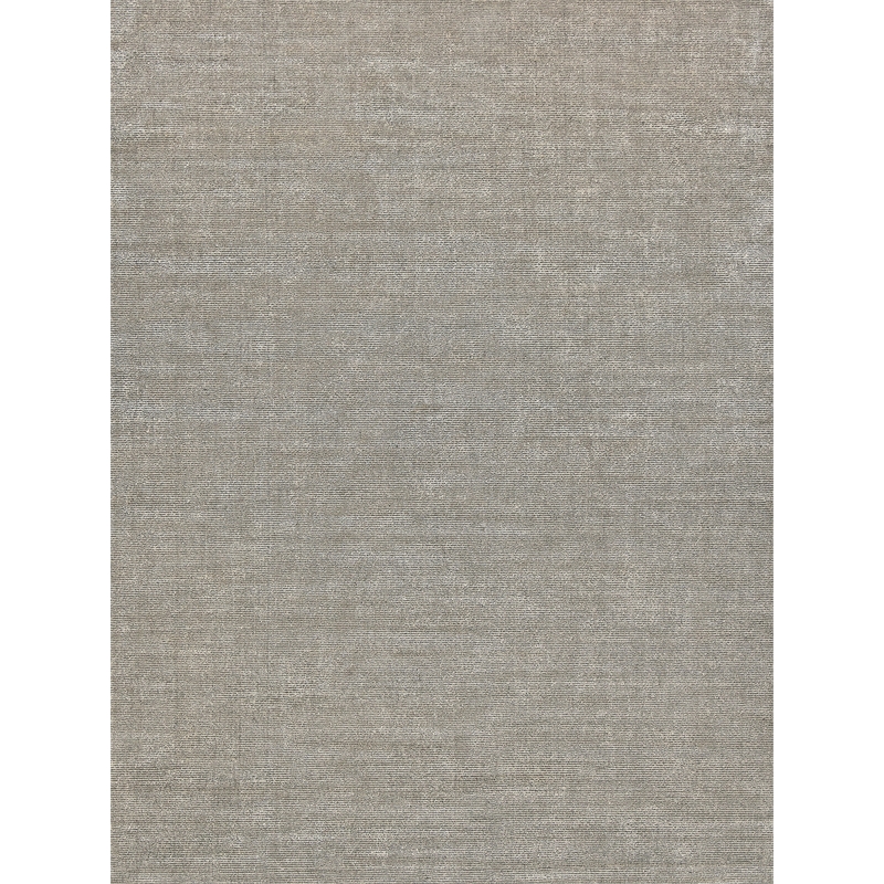 Duo Handloomed Wool/Bamboo Silk Silver/Dark Gray 2'x3' Area Rug