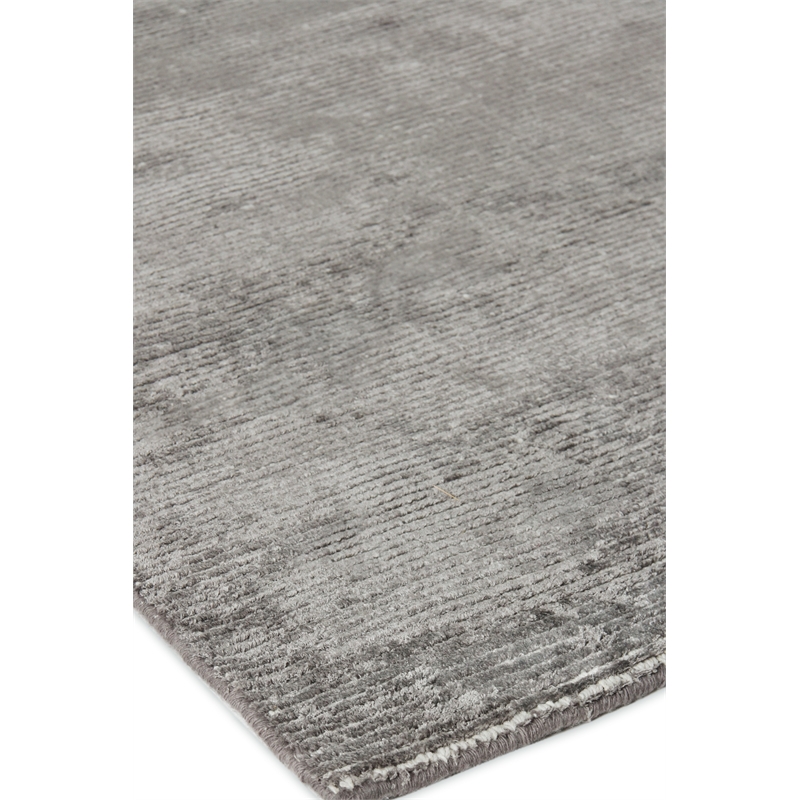 Duo Handloomed Wool/Bamboo Silk Dark Gray/Silver 2'x3' Area Rug