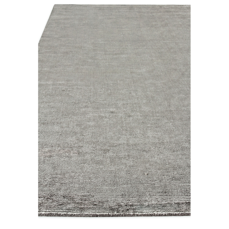 Duo Handloomed Wool/Bamboo Silk Dark Gray/Silver 2'x3' Area Rug
