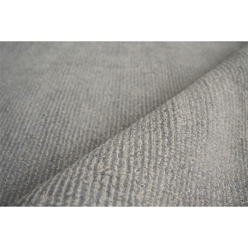 Duo Handloomed Wool/Bamboo Silk Dark Gray/Silver 2'x3' Area Rug