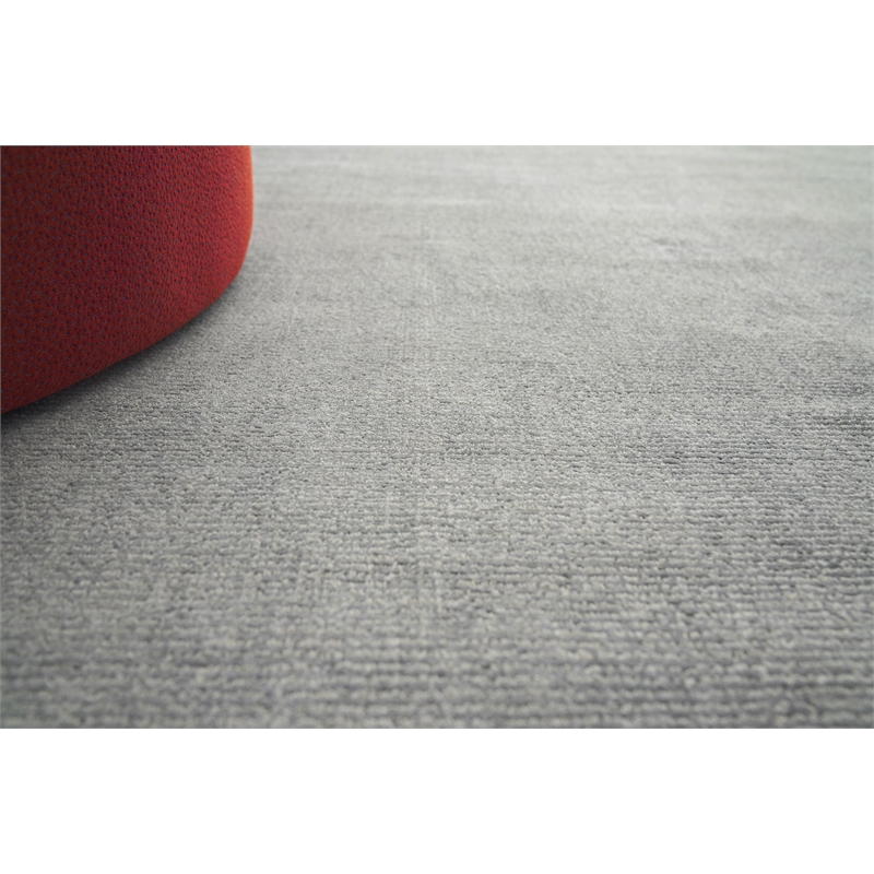 Duo Handloomed Wool/Bamboo Silk Dark Gray/Silver 2'x3' Area Rug