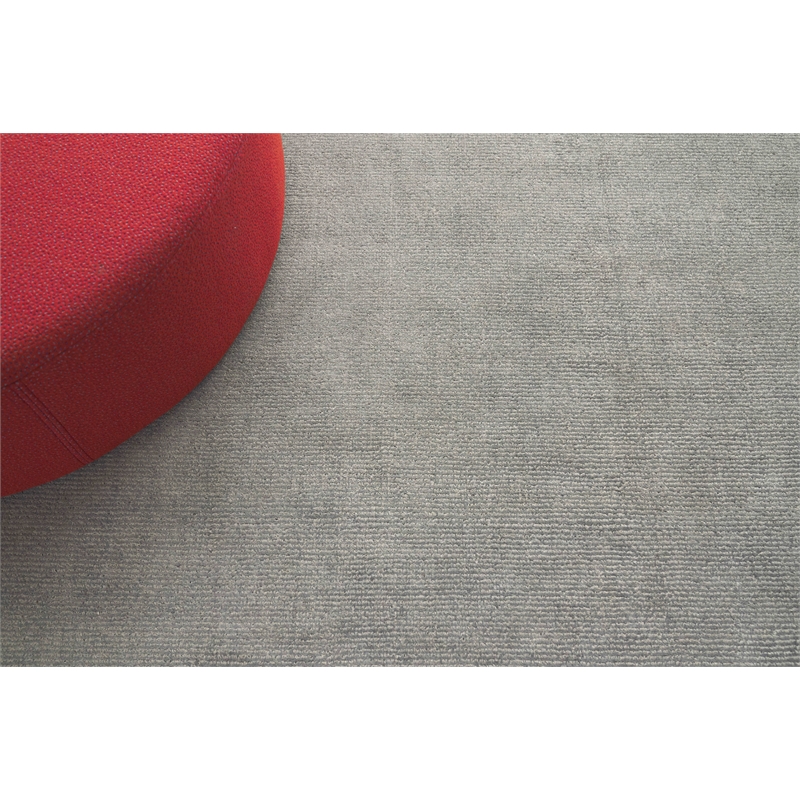Duo Handloomed Wool/Bamboo Silk Dark Gray/Silver 2'x3' Area Rug