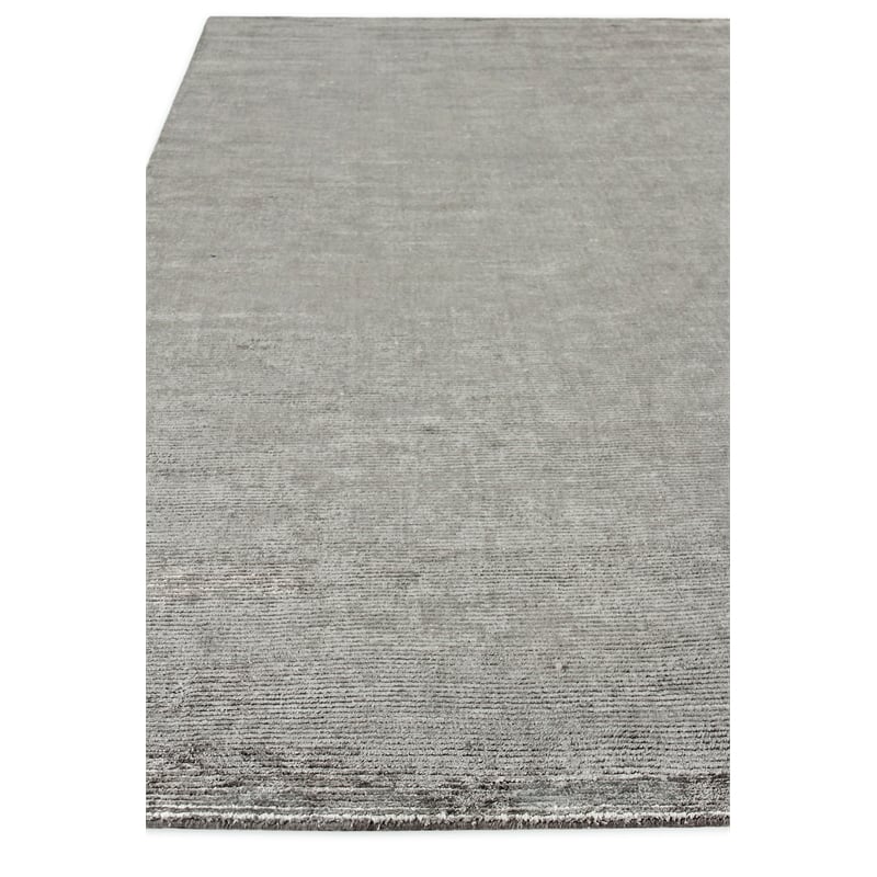 Duo Handloomed Wool/Bamboo Silk Dark Gray/Silver 9'x12' Area Rug