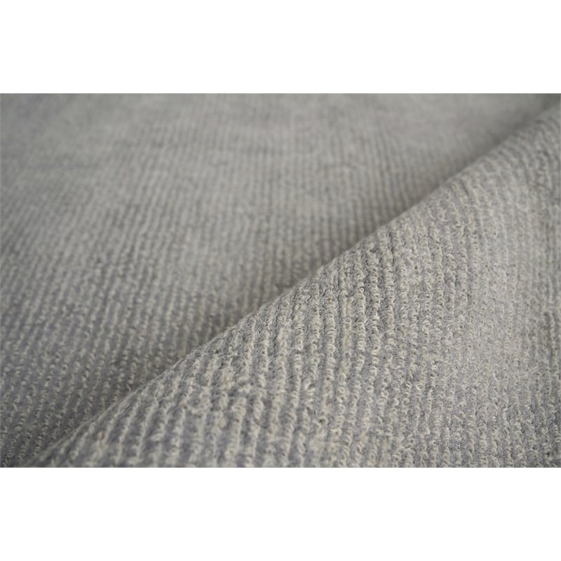 Duo Handloomed Wool/Bamboo Silk Dark Gray/Silver 9'x12' Area Rug