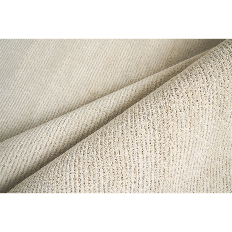 Duo Handloomed Wool/Bamboo Silk Beige/White 2'x3' Area Rug