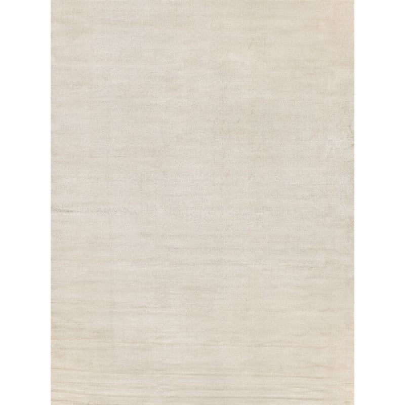 Duo Handloomed Wool/Bamboo Silk Beige/White 2'x3' Area Rug