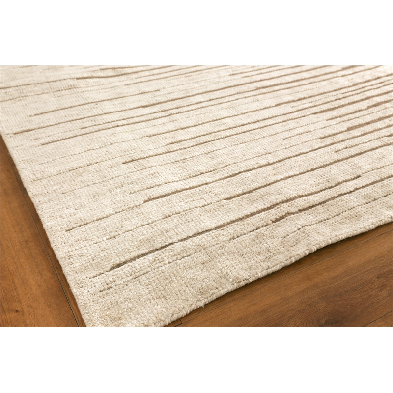Eaton Hand-Knotted Wool/Bamboo Silk Beige 14'x18' Area Rug