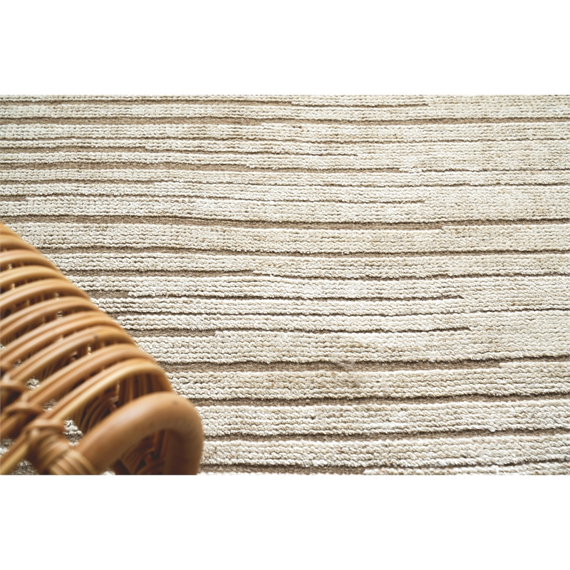 Eaton Hand-Knotted Wool/Bamboo Silk Beige 14'x18' Area Rug