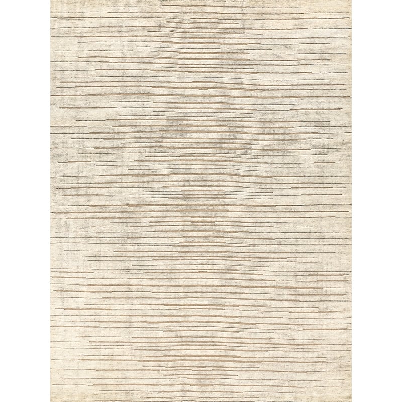 Eaton Hand-Knotted Wool/Bamboo Silk Beige 6'x9' Area Rug