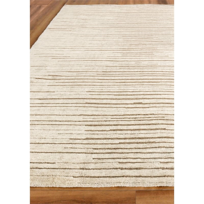 Eaton Hand-Knotted Wool/Bamboo Silk Beige 8'x10' Area Rug