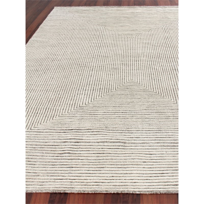 Crescent Hand-Knotted New Zealand Wool Ivory 8'x10' Area Rug