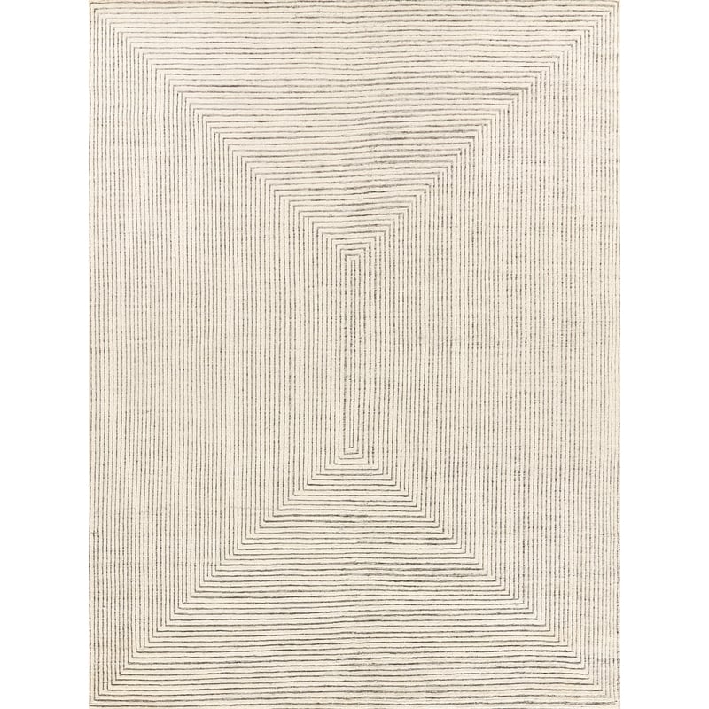 Crescent Hand-Knotted New Zealand Wool Ivory 8'x10' Area Rug