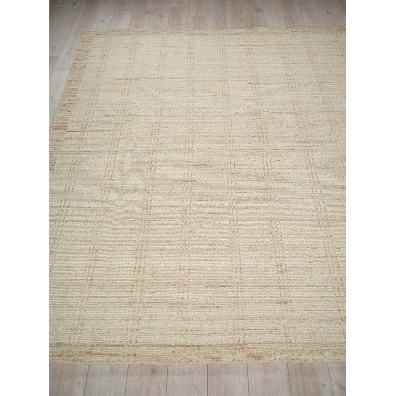 Desi Hand-Knotted Wool Beige 12'x15' Area Rug