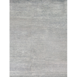 Crush Hand-Knotted Bamboo Silk Ivory/Aqua 8'x10' Area Rug