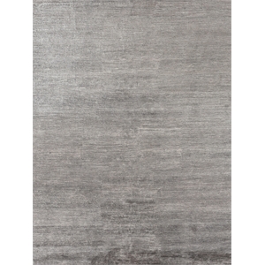 Crush Hand-Knotted Bamboo Silk Silver/Dark Silver 8'x10' Area Rug